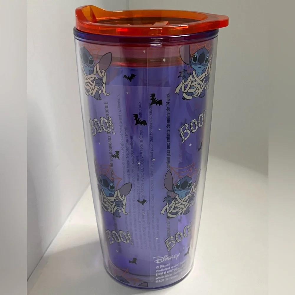 Disney Stitch Halloween Plastic Travel Tumbler Pumpkin Mummy